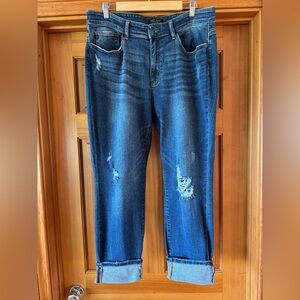 Judy Blue Relaxed Fit Distressed Denim